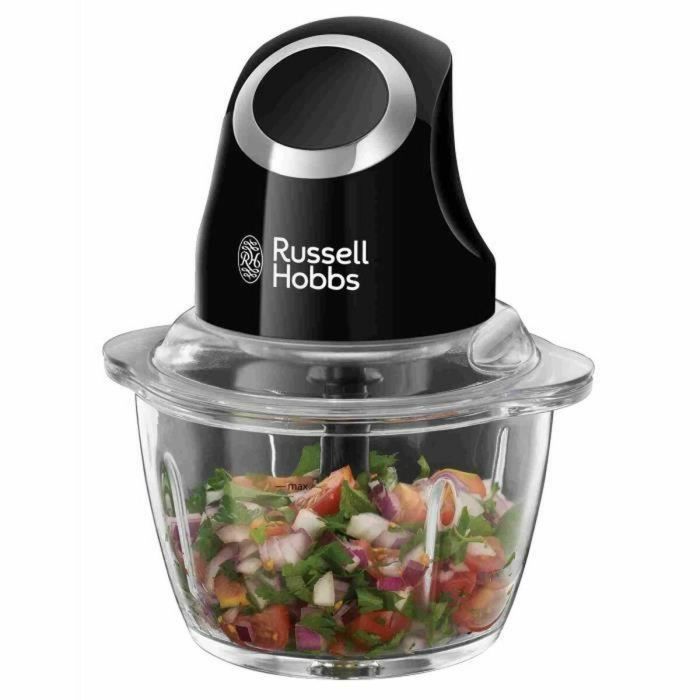 Mini Picadora - RUSSELL HOBBS - Desire 24662-56 - 200 W - Recipiente de cristal 1 L - Cuchillas de acero inoxidable - Negro mate