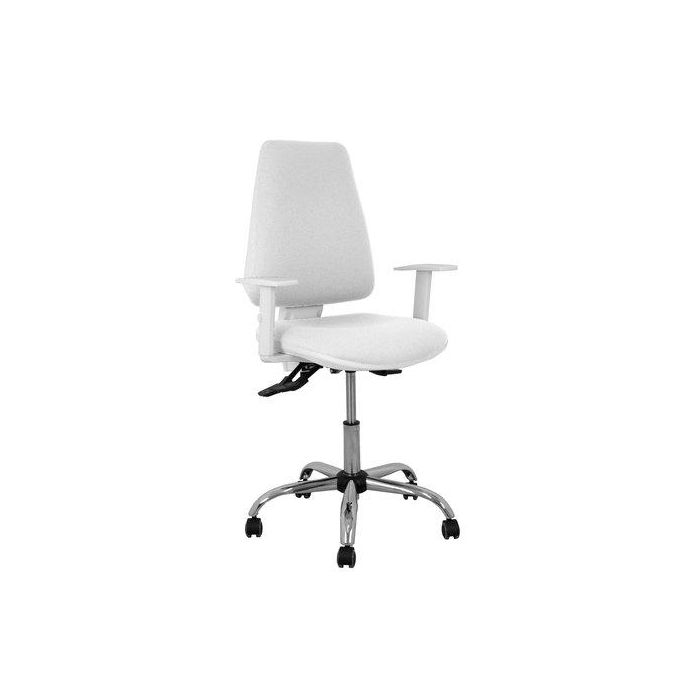 Silla Piqueras Y Crespo Elche Blanca Brazos Regulables Mecanismo Asincro Regulable En Altura Base Metalica Ruedas Parquet Asiento Y Respaldo Tapizado Bali Blanco