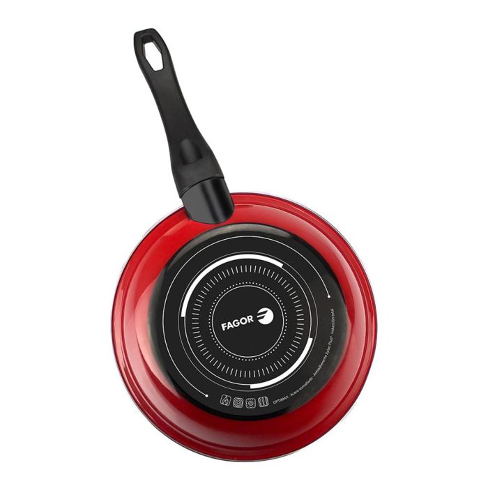 Fagor Optimax Sartén Acero AISI 430 Roja Ø26 cm Antiadherente Xylan Plus para Todo Tipo de Fuegos 1