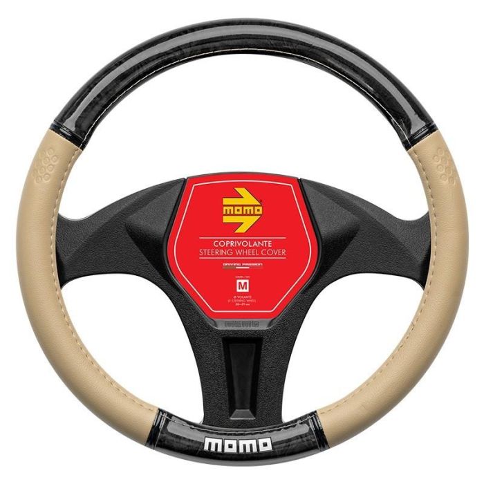 Funda Volante Momo Luxury Wood Beige-Black M MOMLSWC0LXBEB Funda Volante Momo Luxury Wood Beige-Black M MOMLSWC0LXBEB