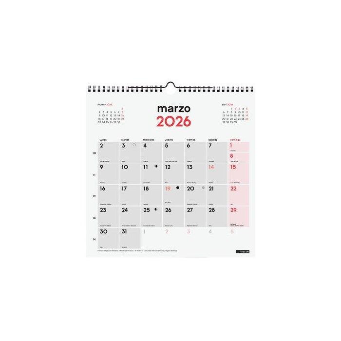 Finocam Calendario De Pared Para Escribir Mv Neutro 2026 30x30-300x300 mm