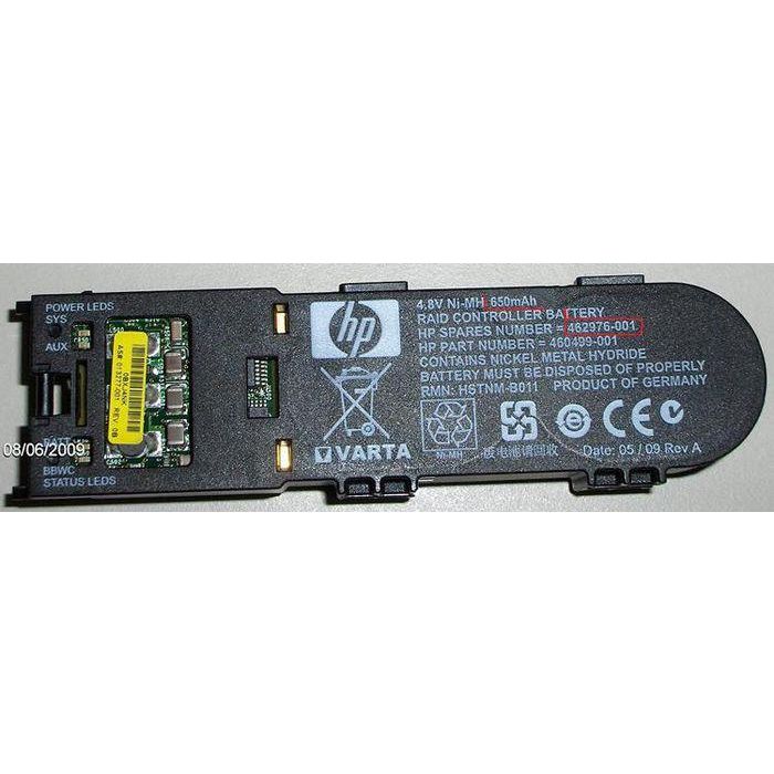 Hewlett Packard Enterprise Battery backed write cache (BBWC) battery module - Ni-MH, 4.8V, 650mAh - For use with the P212, P410, and P411 SAS controller boards 1 Hewlett Packard Enterprise Battery backed write cache (BBWC) battery module - Ni-MH, 4.8V, 650mAh - For use with the P212, P410, and P411 SAS controller boards 1