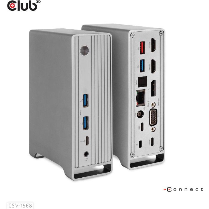 Club3D CSV-1568 Estación de Acoplamiento USB-C 4K 100W con 6xUSB3, DP, 2xHDMI, VGA, LAN, Power Delivery 120W 6 Club3D CSV-1568 Estación de Acoplamiento USB-C 4K 100W con 6xUSB3, DP, 2xHDMI, VGA, LAN, Power Delivery 120W 6