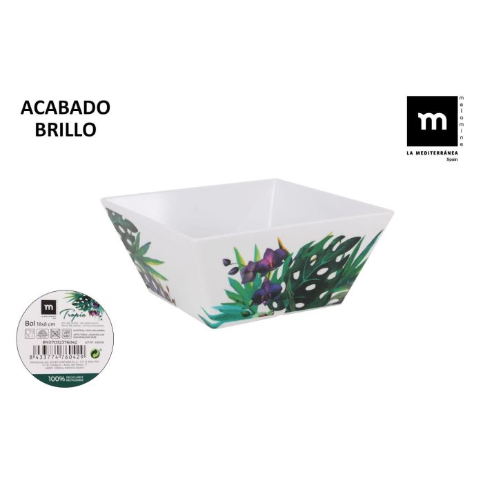 La Mediterranea Bol Melamina Tropic 18 cm x 8 cm Brillo Md (24 Unidades) La Mediterranea Bol Melamina Tropic 18 cm x 8 cm Brillo Md (24 Unidades)