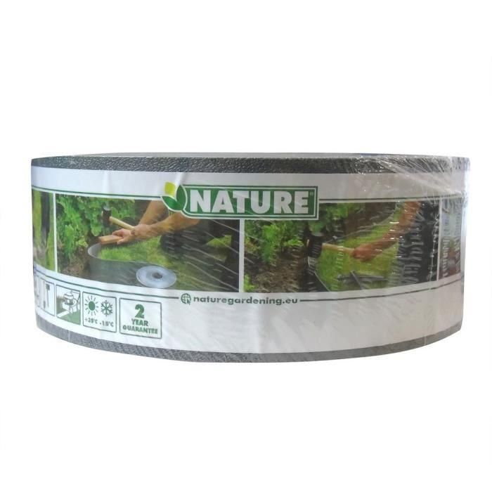NATURALEZA Borde de jardín - Polietileno - Espesor 3 mm - Gris - H7.5 cm x 10 m 5 NATURALEZA Borde de jardín - Polietileno - Espesor 3 mm - Gris - H7.5 cm x 10 m 5