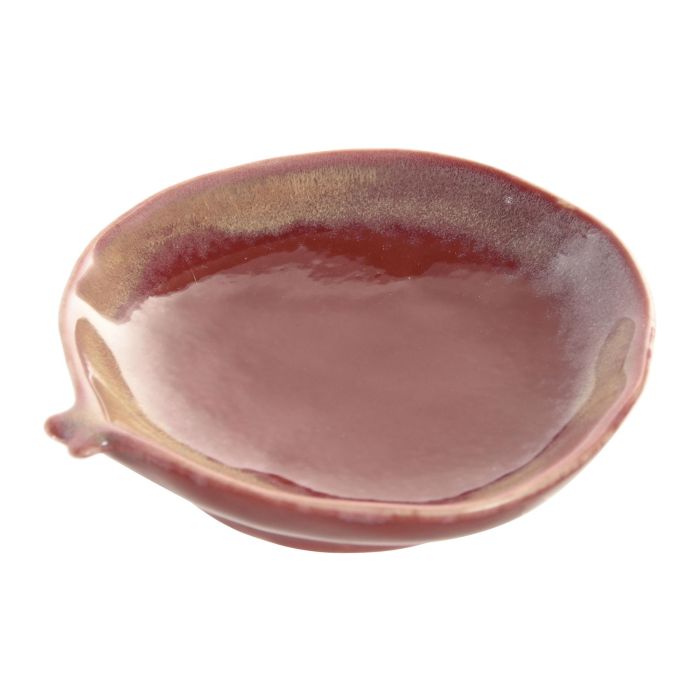 DKD Home Decor Bandeja Vaciabolsillos Moderna de Cerámica Granate 10 x 10 x 2 cm