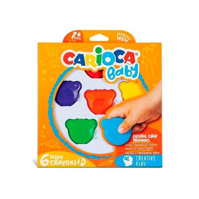 Carioca Ceras Teddy 1+ Con Forma De Osito Colores Surtidos Estuche 6 Ud