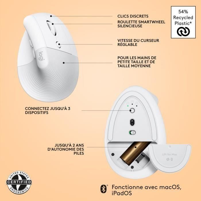 Mouse Raton Vertical Logitech Lift Mac 5 Mouse Raton Vertical Logitech Lift Mac 5