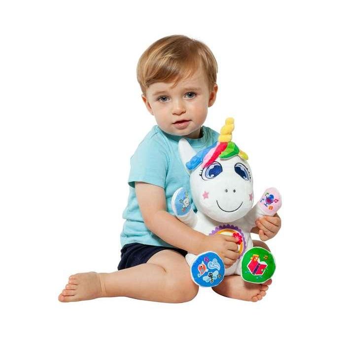 Molto Gusy Luz Unicornio Interactivo con Luz y Sonidos, Cuentacuentos y Grabadora 24 cm
