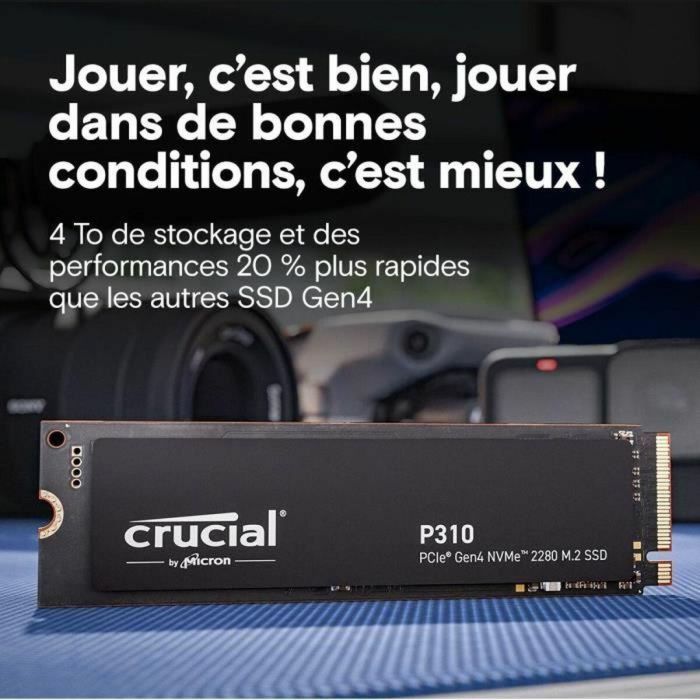 Crucial Disco Duro Interno SSD 4TB M.2 2280 NVMe PCIe 4.0 7100 MB/s Lectura 6000 MB/s Escritura 8