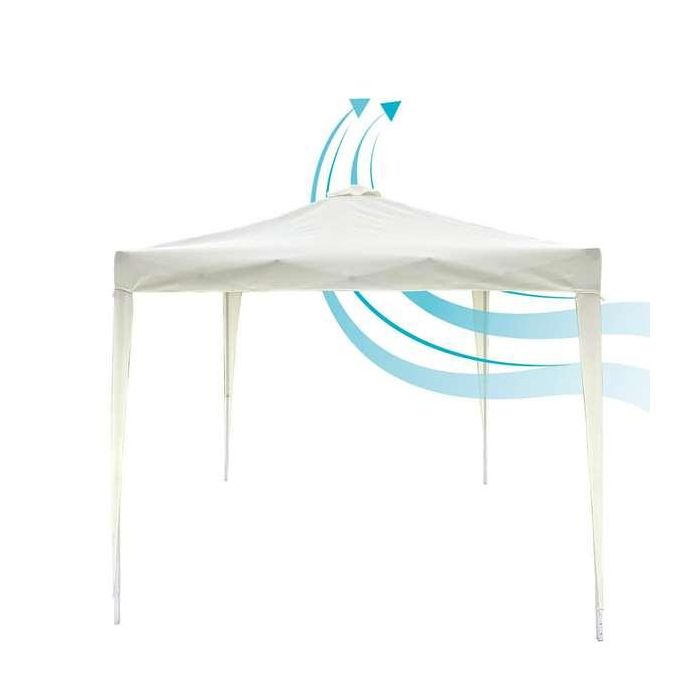 Max-air Cenador Plegable de Exterior con Chimenea Integrada 300x300x250 cm, Resistente Estructura de Acero y Techo de Tela