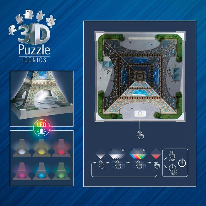 Ravensburger Puzzle 3D Torre Eiffel con Luz LED, 216 Piezas, a partir de 8 años 3 Ravensburger Puzzle 3D Torre Eiffel con Luz LED, 216 Piezas, a partir de 8 años 3