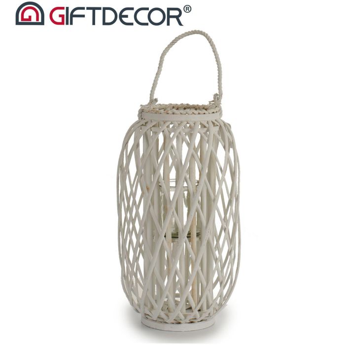 Giftdecor Portavela Mimbre Blanco 52 cm 1