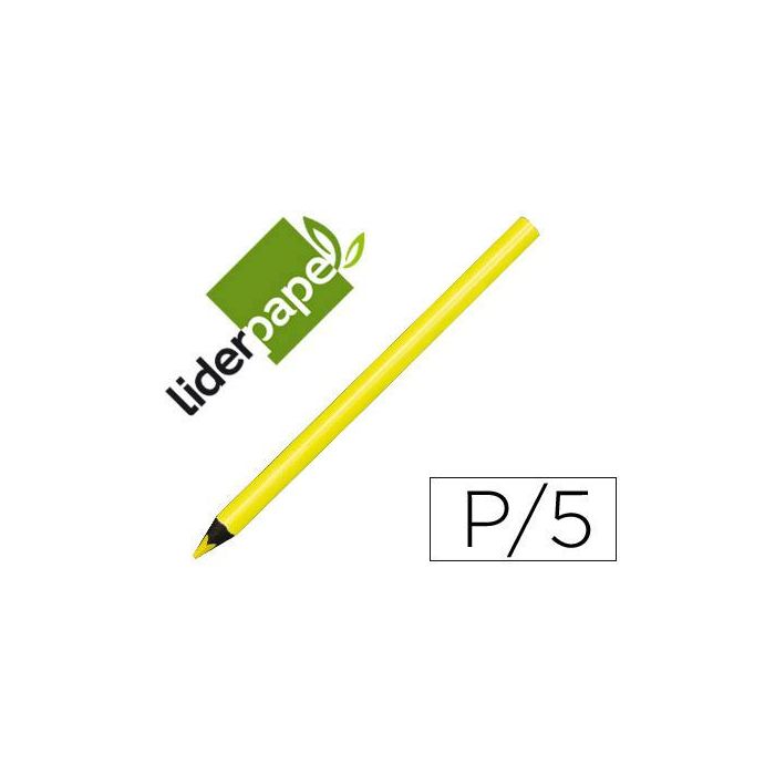 Lapices Fluorescente Liderpapel Jumbo Neon Amarillo 5 unidades