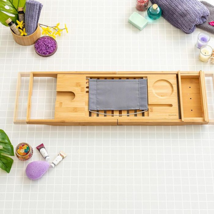 Bandeja para Bañera de Bambú Extensible Trayth InnovaGoods 3 Bandeja para Bañera de Bambú Extensible Trayth InnovaGoods 3