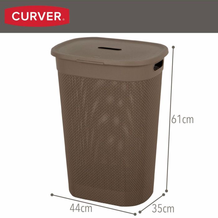 Cesto para la Ropa Curver Marrón Plástico 55 L 44 x 61 x 35 cm (8 Unidades) 3 Cesto para la Ropa Curver Marrón Plástico 55 L 44 x 61 x 35 cm (8 Unidades) 3