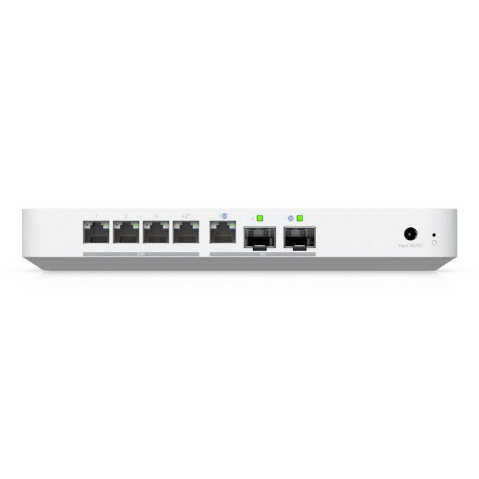 Ubiquiti Managed, 4x 2.5 GbE LAN, PoE+, 10G SFP+ WAN, 10 GbE RJ45 WAN, 10G SFP+ LAN, Quad-core ARM Cortex-A73 at 2.2 GHz, 2 GB, Polycarbonate, white, 212.8 x 127.6 x 30 mm 7 Ubiquiti Managed, 4x 2.5 GbE LAN, PoE+, 10G SFP+ WAN, 10 GbE RJ45 WAN, 10G SFP+ LAN, Quad-core ARM Cortex-A73 at 2.2 GHz, 2 GB, Polycarbonate, white, 212.8 x 127.6 x 30 mm 7
