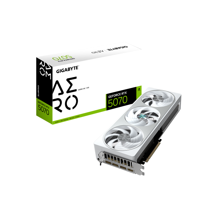 Gigabyte 9VN5070AO-00-G10 Tarjeta Gráfica GeForce RTX 5070 AERO OC 12GB GDDR7 2625MHz WINDFORCE PCI-E 5.0 HDMI 2.1 DP 2.1 Gigabyte 9VN5070AO-00-G10 Tarjeta Gráfica GeForce RTX 5070 AERO OC 12GB GDDR7 2625MHz WINDFORCE PCI-E 5.0 HDMI 2.1 DP 2.1