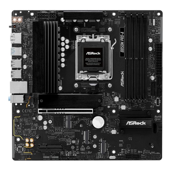 ASRock Placa Base B850M Pro A, Socket AM5, DDR5-SDRAM, Micro ATX, para AMD Ryzen 7000/8000/9000 Series 1