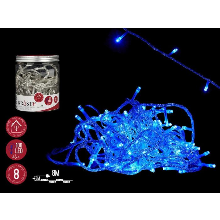 Tira Led Interior Azul 8M 100 Bombillas 8 Func Krist+ 10X11CM (6 Unidades) Tira Led Interior Azul 8M 100 Bombillas 8 Func Krist+ 10X11CM (6 Unidades)