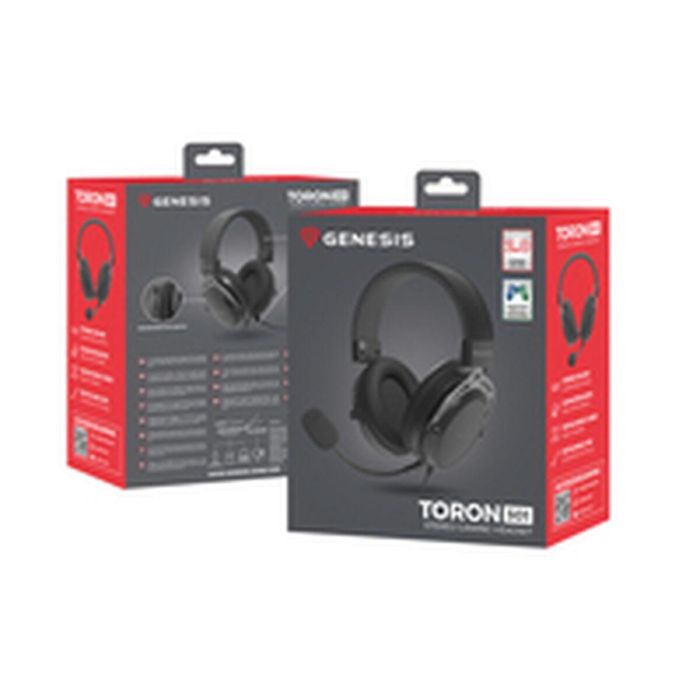 GENESIS Toron 301 Auriculares Gaming Diadema Alámbricos con Micrófono Boom, Drivers 53mm, Ligeros 230g, Conector 3.5mm, Negro 1