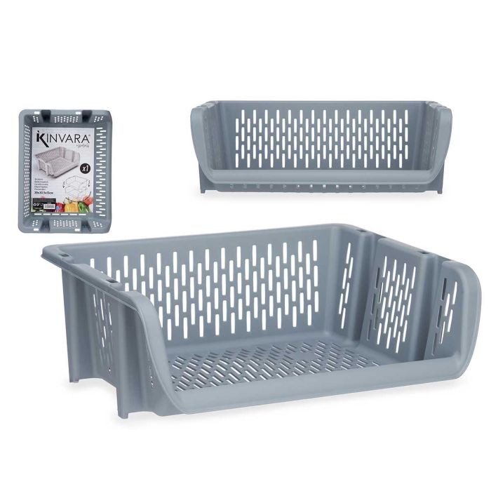 Kinvara Verdulero Apilable Gris 30x13.5x38.7 cm (24 Unidades) Kinvara Verdulero Apilable Gris 30x13.5x38.7 cm (24 Unidades)