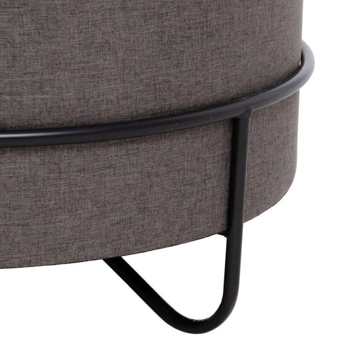 Puff 63 x 63 x 41 cm Tejido Sintético Metal Gris oscuro 2