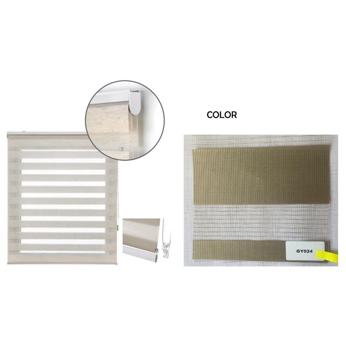 DKD Home Decor Estor Básico Día-Noche Marrón Poliéster 190 x 120 cm 2