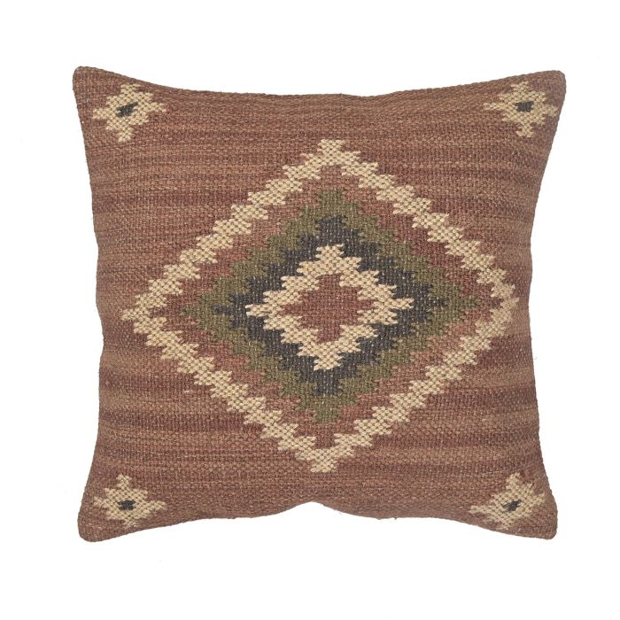 DKD Home Decor Cojin Boho Kilim 45 x 45 cm (2 Unidades) Lana, Yute, Poliester