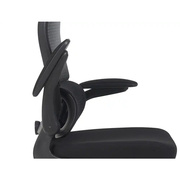 Q-connect Silla de Oficina Ergonómica Catania con Respaldo de Malla, Reposabrazos Abatibles y Ruedas Premium, Altura Máx 1230mm, Color Negro 6