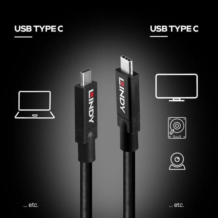 Lindy 8m USB 3.2 Gen 2 C/C Active Cable, Black 4 Lindy 8m USB 3.2 Gen 2 C/C Active Cable, Black 4