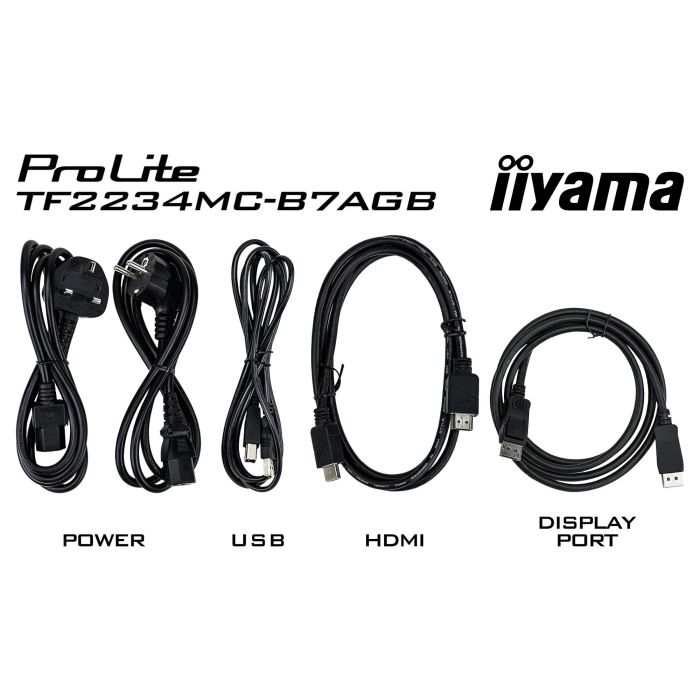 iiyama ProLite TF2234MC-B7AGB Monitor Táctil 21.5" (54.6cm) Full HD 1080p IPS, 10 Puntos Táctiles, HDMI, DisplayPort, Negro