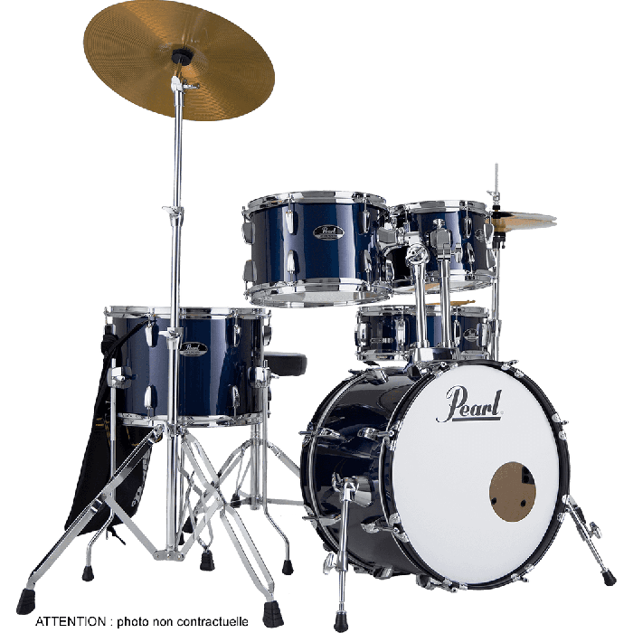 Pearl Kit Batería Roadshow 1812B/1007T/1208T/1410F + 1305Sherrajes, Sillín & 2 Platos Solar - Royal Blue Metallic Pearl
