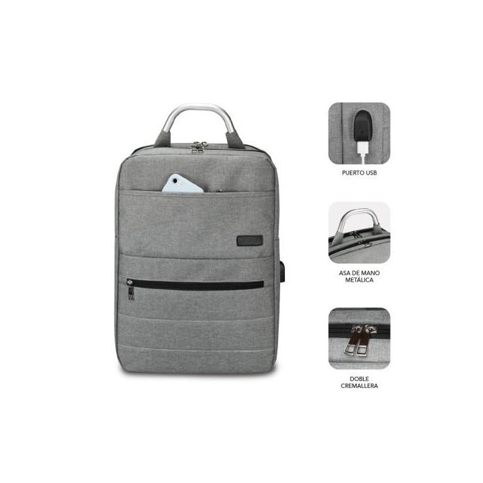 Mochila para Portátil y Tablet con Salida USB Subblim SUB-BP-3EAP001 Gris 1