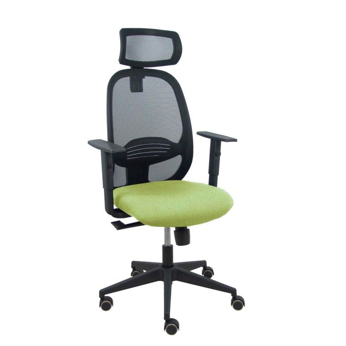 PIQUERAS Y CRESPO Silla Cilanco negra malla negra asiento bali verde oliva brazo regulable cabecero regulable PIQUERAS Y CRESPO Silla Cilanco negra malla negra asiento bali verde oliva brazo regulable cabecero regulable