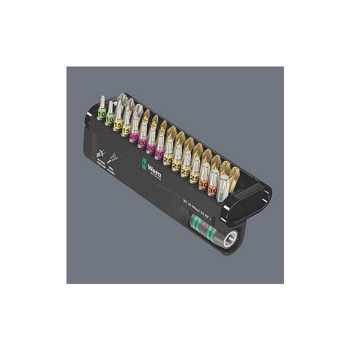 Wera 05057437001 Bit-Check 30 Wood TORX HF 1 SB - Juego de 29 puntas para tornillos Phillips, Pozidriv, Torx Plus 1/4" 5