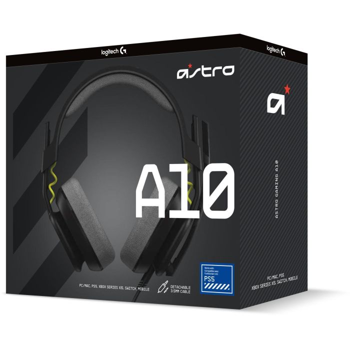 Logitech Astro Gaming A10 Gen 2 Auriculares gaming con cable, jack 3.5mm, negro para PC, Mac, Xbox, PlayStation 5 Logitech Astro Gaming A10 Gen 2 Auriculares gaming con cable, jack 3.5mm, negro para PC, Mac, Xbox, PlayStation 5