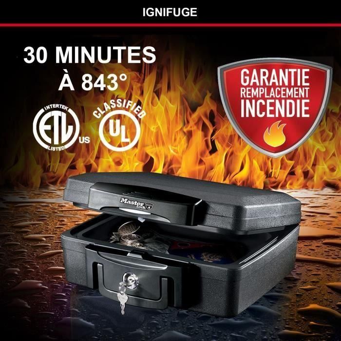 MASTER LOCK Estuche de seguridad / Caja fuerte - Ignífugo e impermeable - Formato S - 4,9L 2 MASTER LOCK Estuche de seguridad / Caja fuerte - Ignífugo e impermeable - Formato S - 4,9L 2