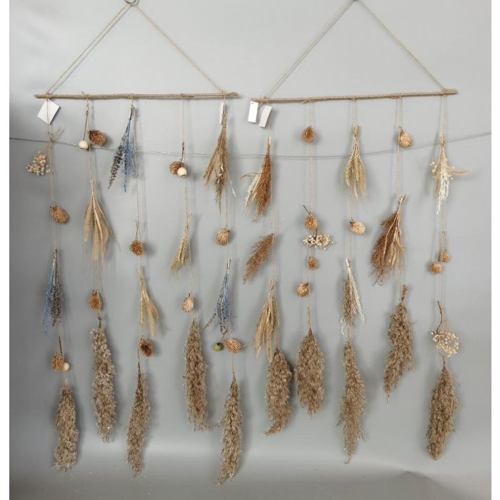 DKD Home Decor Adorno Colgante Navidad Alpina de Flor Seca Marrón, 4 cm Largo x 122 cm Alto x 52 cm Ancho. Pack de 4 Unidades