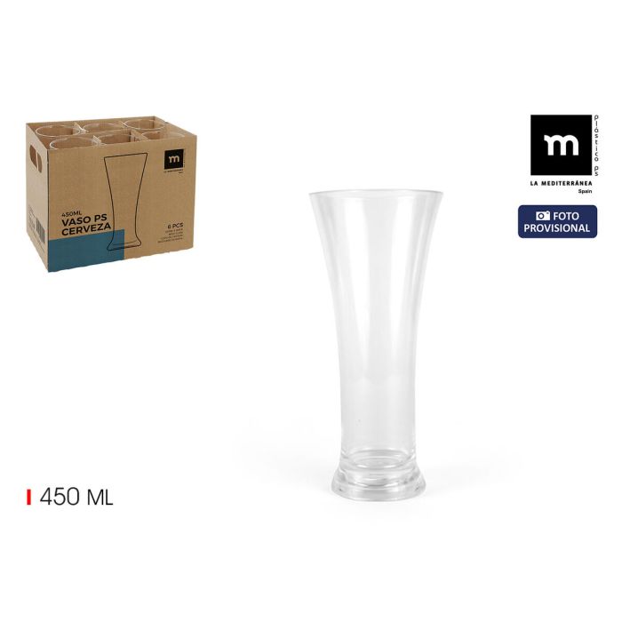 Vaso para Cerveza La Mediterránea 0,45 L (24 Unidades) 3 Vaso para Cerveza La Mediterránea 0,45 L (24 Unidades) 3