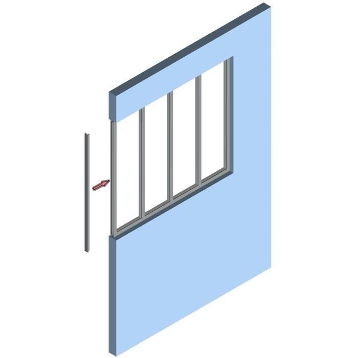 Poste de terminación de techo de vidrio negro OPTIMUM - 108 cm 1