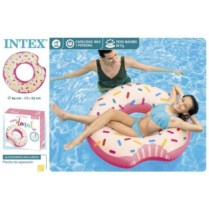 Intex Flotador Rueda Donut Rosa Bocado 94x23 cm +9 Años Modelos Surtidos 2