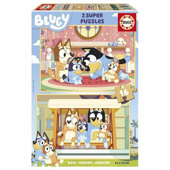 Puzzle 2x16 piezas bluey (madera) 4 Puzzle 2x16 piezas bluey (madera) 4