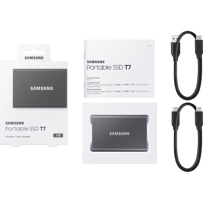 Disco Externo SSD Samsung Portable T7 1TB/ USB 3.2/ Gris 3 Disco Externo SSD Samsung Portable T7 1TB/ USB 3.2/ Gris 3