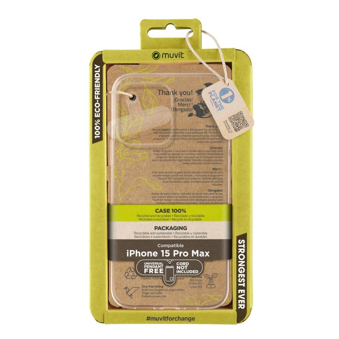 Muvit Funda Recycletek para Apple iPhone 15 - Material Reciclado, Protección Ambiental Muvit Funda Recycletek para Apple iPhone 15 - Material Reciclado, Protección Ambiental