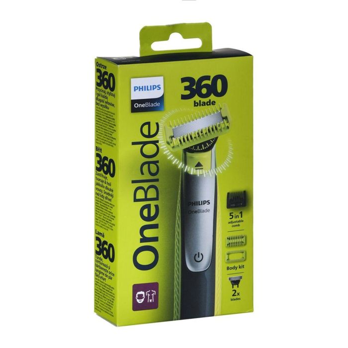 Philips QP2834/23 OneBlade 360 Recortadora, Perfiladora y Afeitadora, Uso en Seco y Húmedo, Batería 60 min, Verde/Gris 4 Philips QP2834/23 OneBlade 360 Recortadora, Perfiladora y Afeitadora, Uso en Seco y Húmedo, Batería 60 min, Verde/Gris 4