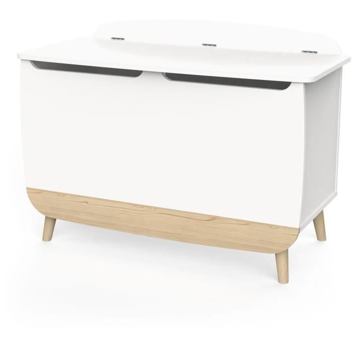 Demeyere AUC1703287699088 Caja para Juguetes Firmana Estilo Escandinavo Blanco Mate Roble Kronberg 82,4 x 39,1 x 58,9 cm 4
