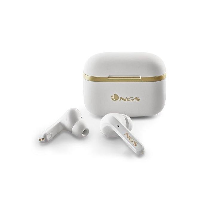 NGS Auriculares Inalámbricos True Wireless Trophy Blanco con ANC, Batería de 5h y Controles Táctiles