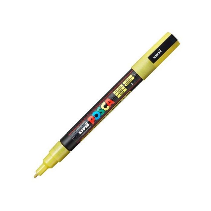 POSCA Marcador Pc-3Ml Punta Cónica 0,9 - 1,3 mm Amarillo Purpurina - No Tóxico