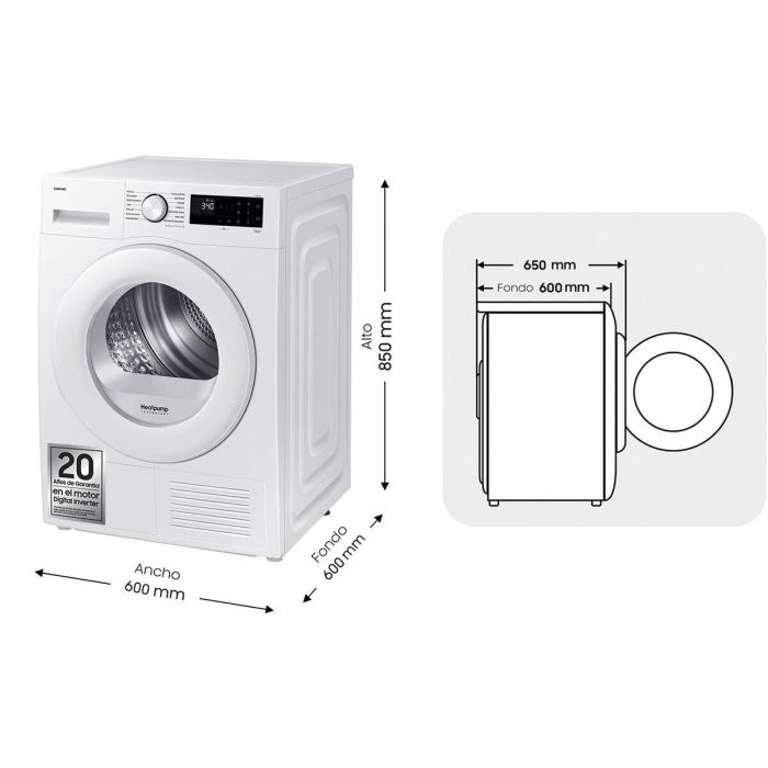 Secadora de condensación Samsung DV90DG52A0TEEC 9 kg 1 Secadora de condensación Samsung DV90DG52A0TEEC 9 kg 1